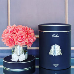 Luxury Grand Bouquet - Silver badge - Peach - Navy box - LTW10