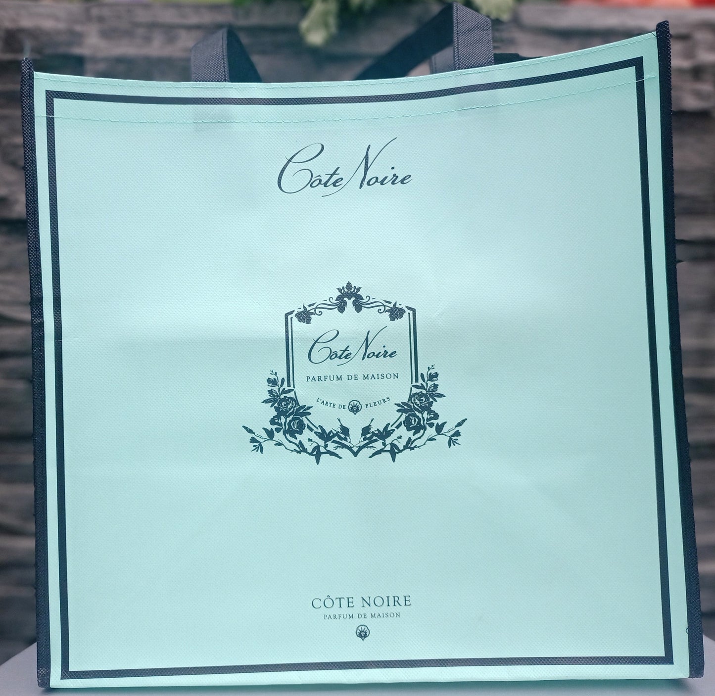 Large Cote Noire Tote Carry Bag - Jade & Black