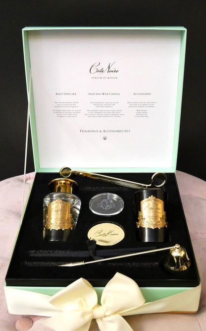 NEW Luxury Gift set with Gold candle snuffer & wick trimmer - Tiffany Blue - Persian Lime - GFA03