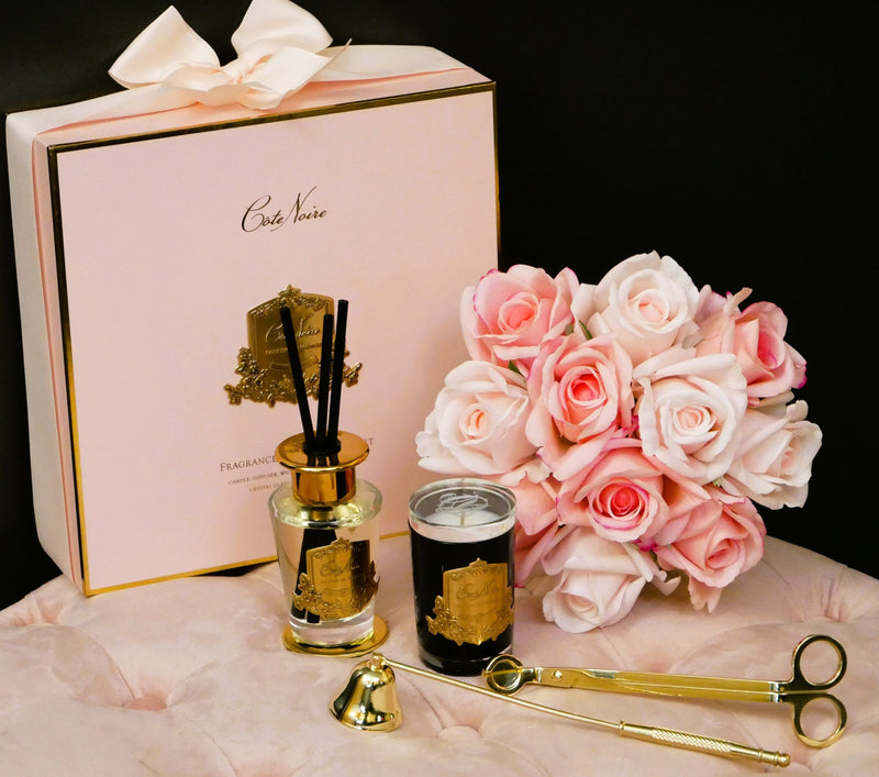 NEW Luxury Gift set with Gold candle snuffer & wick trimmer - Pink - Pink Champagne - GFA02