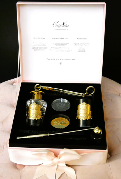 NEW Luxury Gift set with Gold candle snuffer & wick trimmer - Pink - Pink Champagne - GFA02