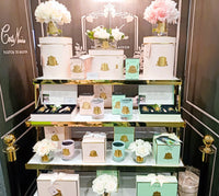 Perfumed Natural Touch 5 Roses - Clear & Gold Badge - Ivory White - GMR92 - Jade Tiffany Box
