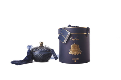 Round Art Deco Candle - Navy & Gold - Eau de Vie - GML30006