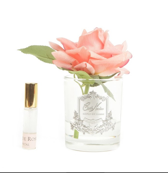 Cote Noire Perfumed Natural Touch Single Rose - Clear - White Peach - GMR05