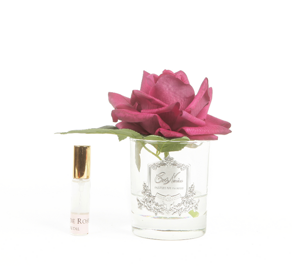 Cote Noire Perfumed Natural Touch Single Rose - Clear - Carmine Red - GMR04