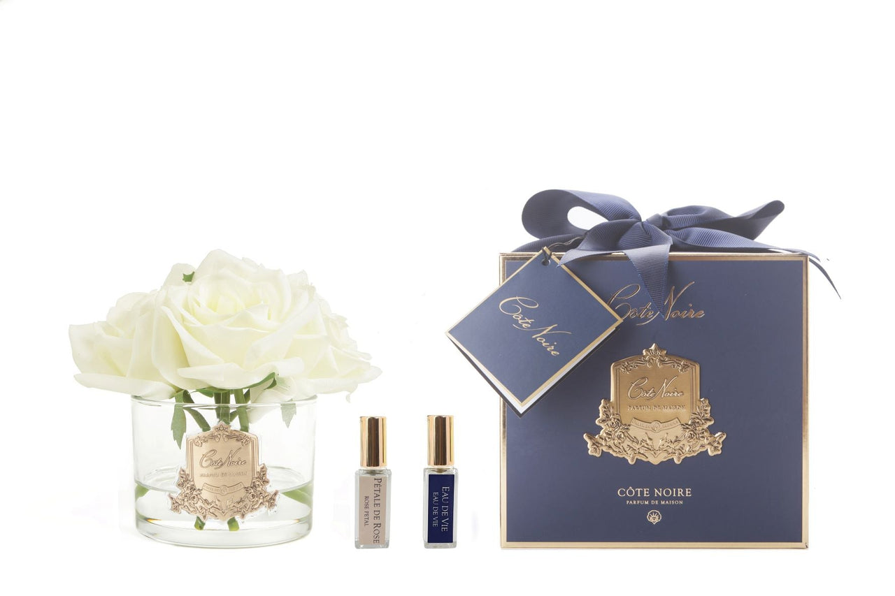 Cote Noire Perfumed Natural Touch 5 Roses - Clear & Gold Badge - Ivory White - GMR89