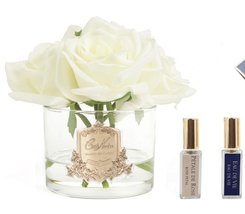 Cote Noire Perfumed Natural Touch 5 Roses - Clear & Gold Badge - Ivory White - GMR89