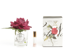 Cote Noire Perfumed Natural Touch Single Rose - Clear - Carmine Red - GMR04