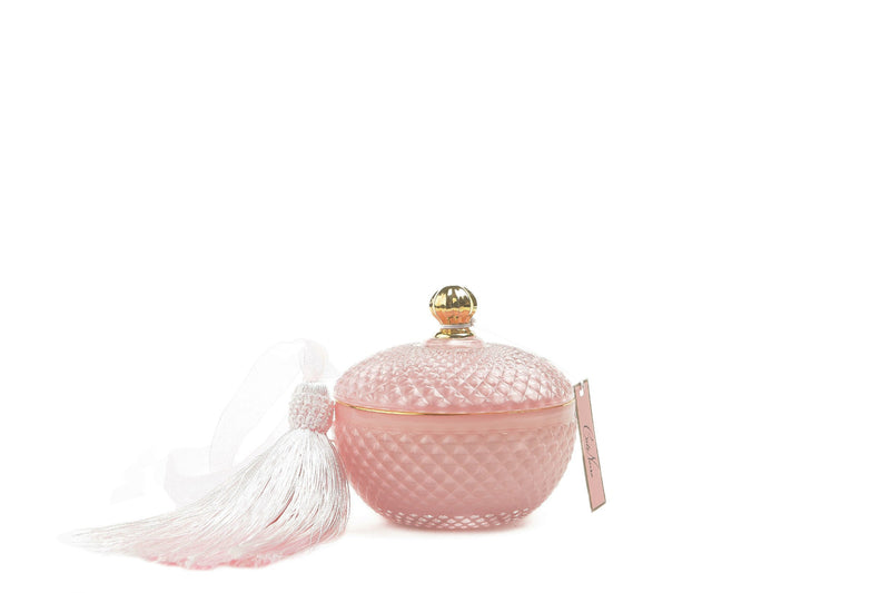 Round Art Deco Candle - Pink & Gold - Pink Peony - GML30002