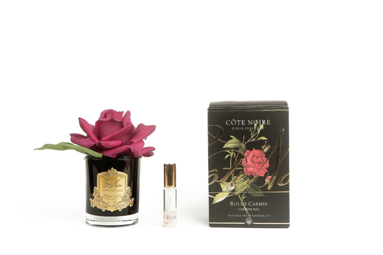 Cote Noire Perfumed Natural Touch Single Rose - Black - Carmine Red - GMRB04